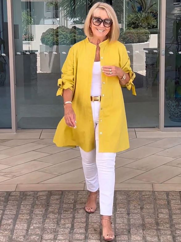 Solid Color Cotton Swing Dress for Women