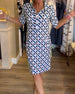 Geometric print V-neck dress