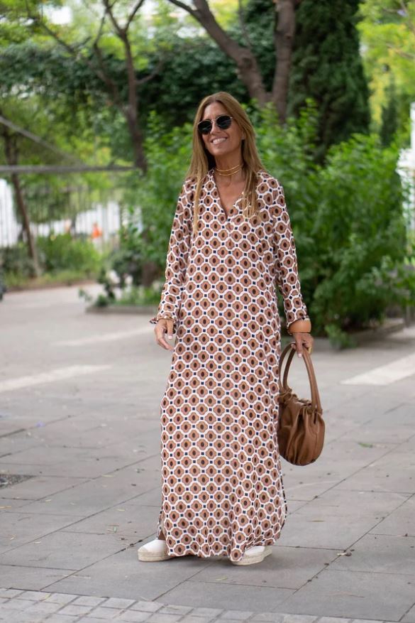 Bellevo | Chic Brown Patterned Dress - 💖MOTHER'S DAY SPECIAL🤱