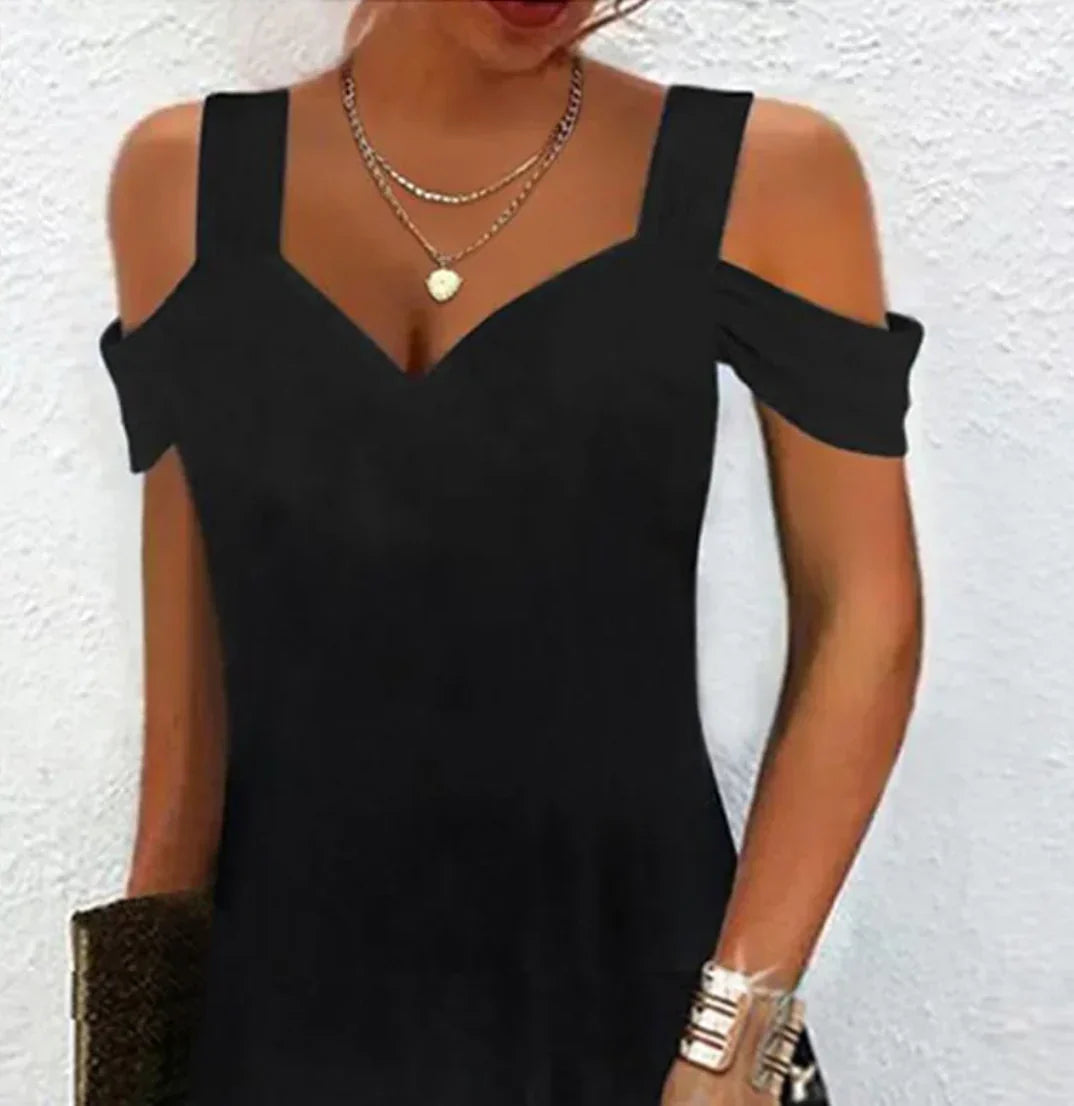 Black Mini Strappy Dress, Simple and Sexy