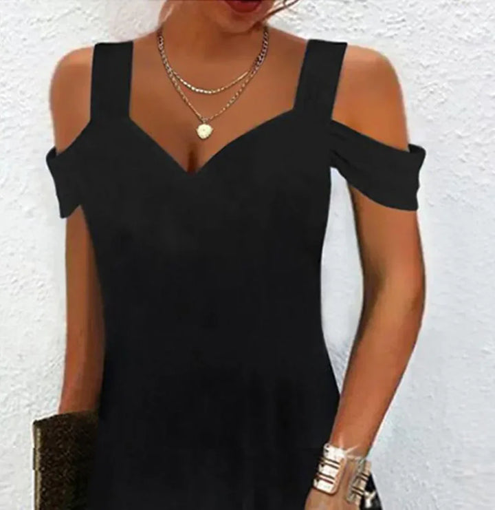 Black Mini Strappy Dress, Simple and Sexy
