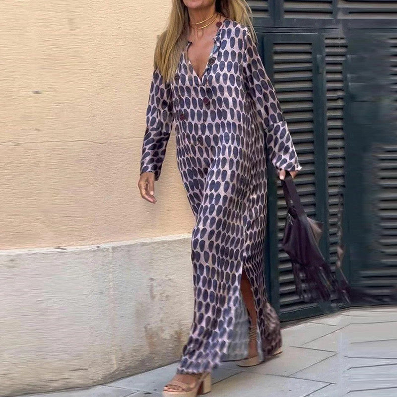 Bellevo | Chic Brown Patterned Dress - 💖MOTHER'S DAY SPECIAL🤱
