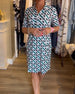 Geometric print V-neck dress