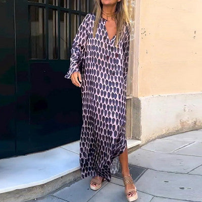 Bellevo | Chic Brown Patterned Dress - 💖MOTHER'S DAY SPECIAL🤱