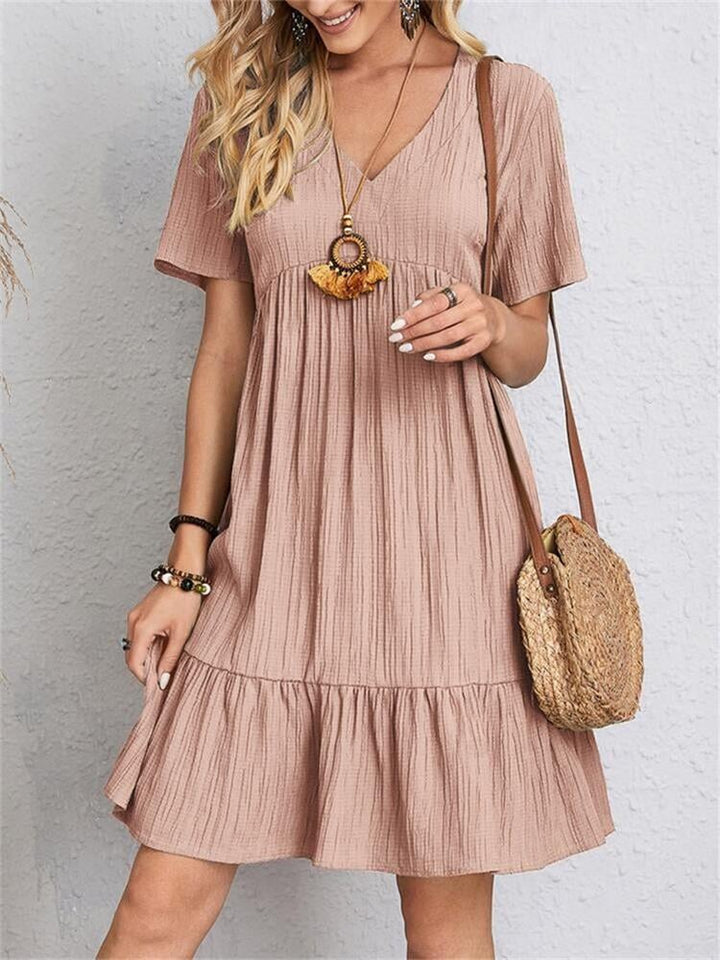 👗 Casual Lightweight Dress with Waist Bow