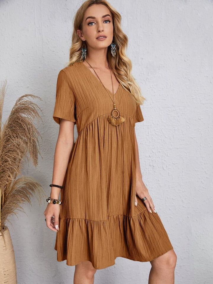 👗 Casual Lightweight Dress with Waist Bow