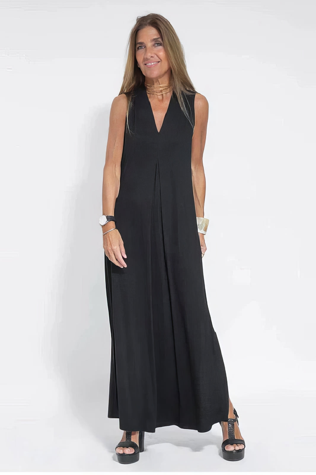 Elegant long dress + matching cardigan FREE