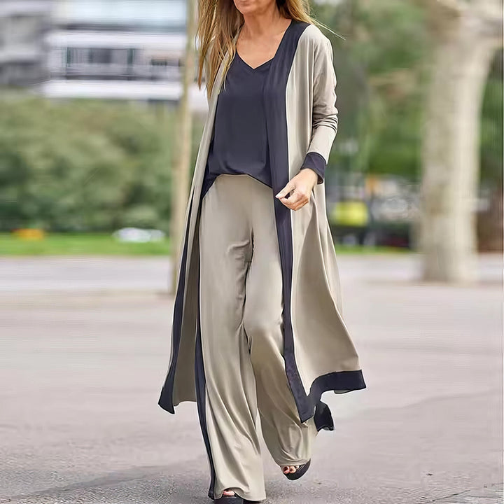 Women's 3-Piece Set: Cardigan, Top, and Wide-Leg Pants - 💖MOTHER'S DAY SPECIAL🤱