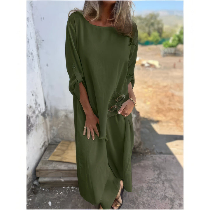 2-Piece Set: Asymmetrical Dress & Loose Pants for Women